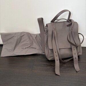 AllSaints Leather Grey Backpack